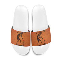 Kokopelli Tribal Slide Sandals Native American Southwestern Petroglyph Patterns Sunset Landscape - Wonder Print Shop