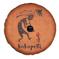 Kokopelli Tribal Spare Tire Cover Native American Southwestern Petroglyph Patterns Sunset Landscape - Wonder Print Shop