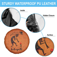 Kokopelli Tribal Spare Tire Cover Native American Southwestern Petroglyph Patterns Sunset Landscape - Wonder Print Shop