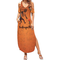 Kokopelli Tribal Summer Maxi Dress Native American Southwestern Petroglyph Patterns Sunset Landscape - Wonder Print Shop