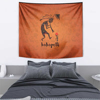 Kokopelli Tribal Tapestry Native American Southwestern Petroglyph Patterns Sunset Landscape - Wonder Print Shop