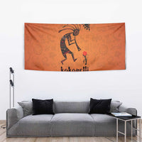 Kokopelli Tribal Tapestry Native American Southwestern Petroglyph Patterns Sunset Landscape - Wonder Print Shop
