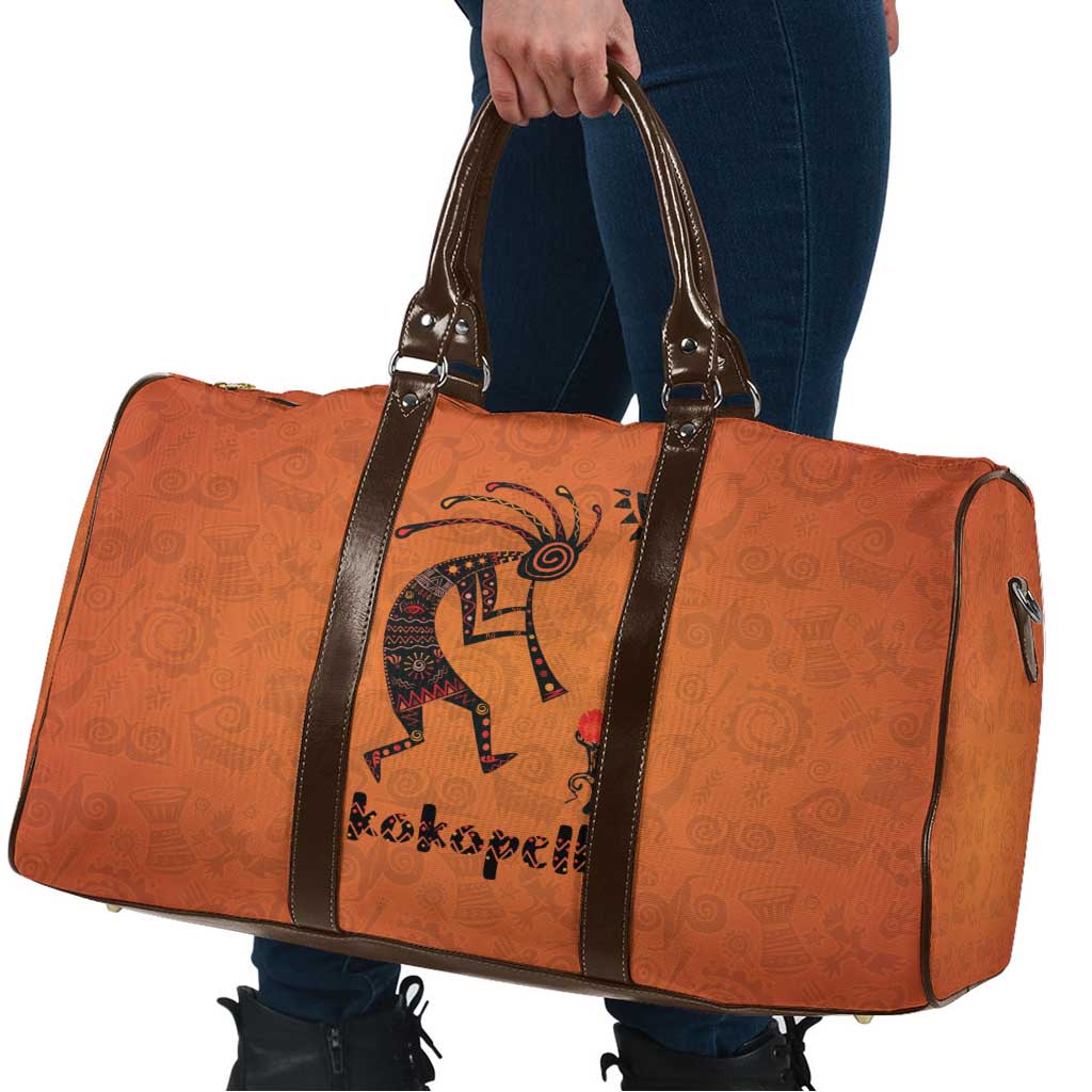 Kokopelli Tribal Travel Bag Native American Southwestern Petroglyph Patterns Sunset Landscape - Wonder Print Shop