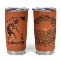 Kokopelli Tribal Tumbler Cup Native American Southwestern Petroglyph Patterns Sunset Landscape - Wonder Print Shop