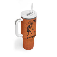 Kokopelli Tribal Tumbler With Handle Native American Southwestern Petroglyph Patterns Sunset Landscape - Wonder Print Shop