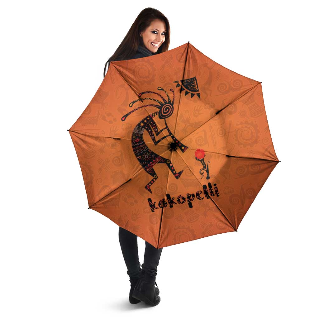 Kokopelli Tribal Umbrella Native American Southwestern Petroglyph Patterns Sunset Landscape - Wonder Print Shop