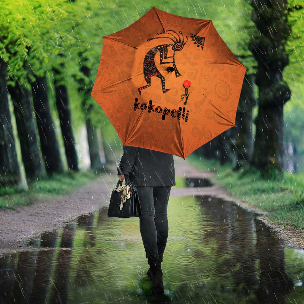 Kokopelli Tribal Umbrella Native American Southwestern Petroglyph Patterns Sunset Landscape - Wonder Print Shop