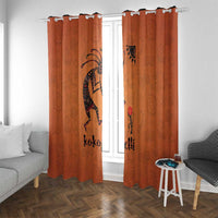 Kokopelli Tribal Window Curtain Native American Southwestern Petroglyph Patterns Sunset Landscape - Wonder Print Shop
