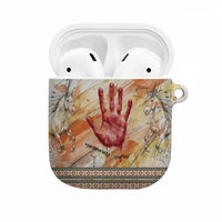 Native American Red Handprint AirPods Case Watercolor Paint Splash and Brave Horse Art - Wonder Print Shop