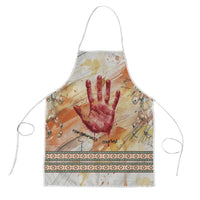 Native American Red Handprint Apron Watercolor Paint Splash and Brave Horse Art - Wonder Print Shop