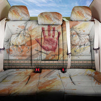 Native American Red Handprint Back Car Seat Cover Watercolor Paint Splash and Brave Horse Art - Wonder Print Shop