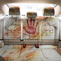 Native American Red Handprint Back Car Seat Cover Watercolor Paint Splash and Brave Horse Art - Wonder Print Shop