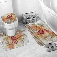 Native American Red Handprint Bathroom Set Watercolor Paint Splash and Brave Horse Art - Wonder Print Shop
