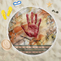 Native American Red Handprint Beach Blanket Watercolor Paint Splash and Brave Horse Art - Wonder Print Shop