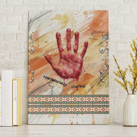 Native American Red Handprint Canvas Wall Art Watercolor Paint Splash and Brave Horse Art - Wonder Print Shop