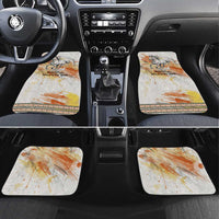 Native American Red Handprint Car Mats Watercolor Paint Splash and Brave Horse Art - Wonder Print Shop