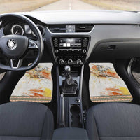 Native American Red Handprint Car Mats Watercolor Paint Splash and Brave Horse Art - Wonder Print Shop