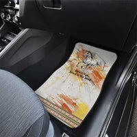 Native American Red Handprint Car Mats Watercolor Paint Splash and Brave Horse Art - Wonder Print Shop