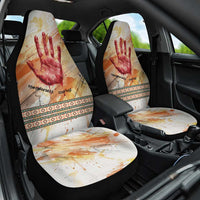 Native American Red Handprint Car Seat Cover Watercolor Paint Splash and Brave Horse Art - Wonder Print Shop