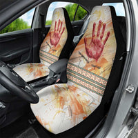 Native American Red Handprint Car Seat Cover Watercolor Paint Splash and Brave Horse Art - Wonder Print Shop