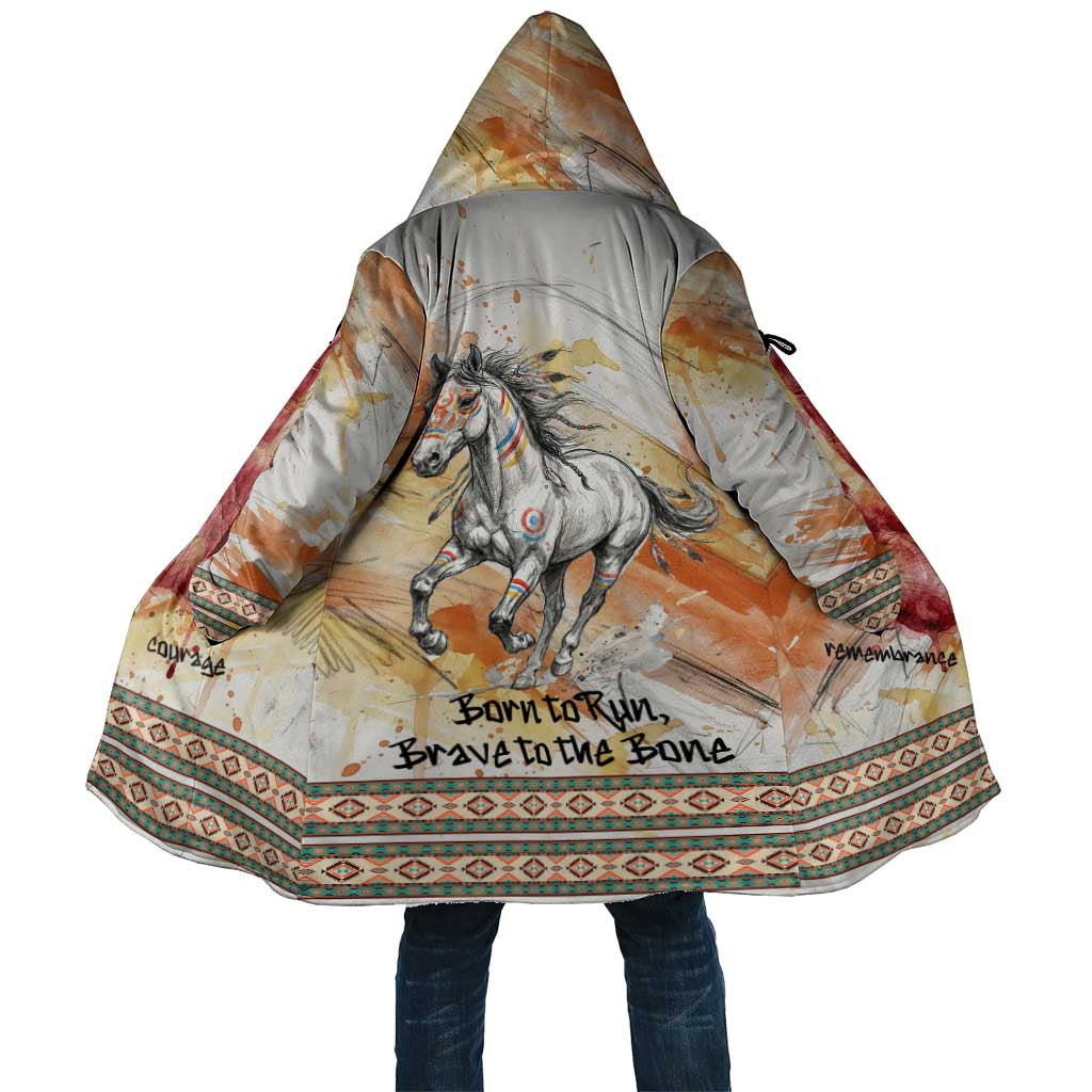 Native American Red Handprint Cloak Watercolor Paint Splash and Brave Horse Art - Wonder Print Shop