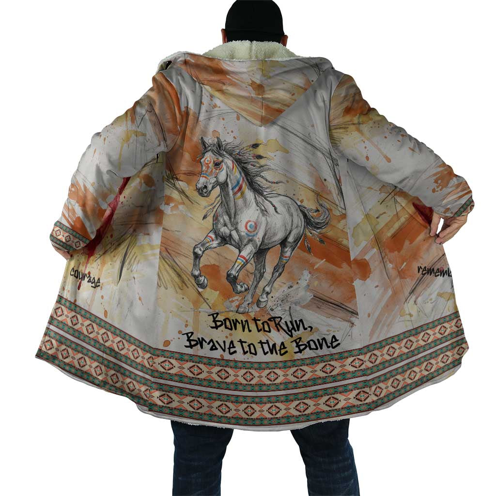 Native American Red Handprint Cloak Watercolor Paint Splash and Brave Horse Art - Wonder Print Shop