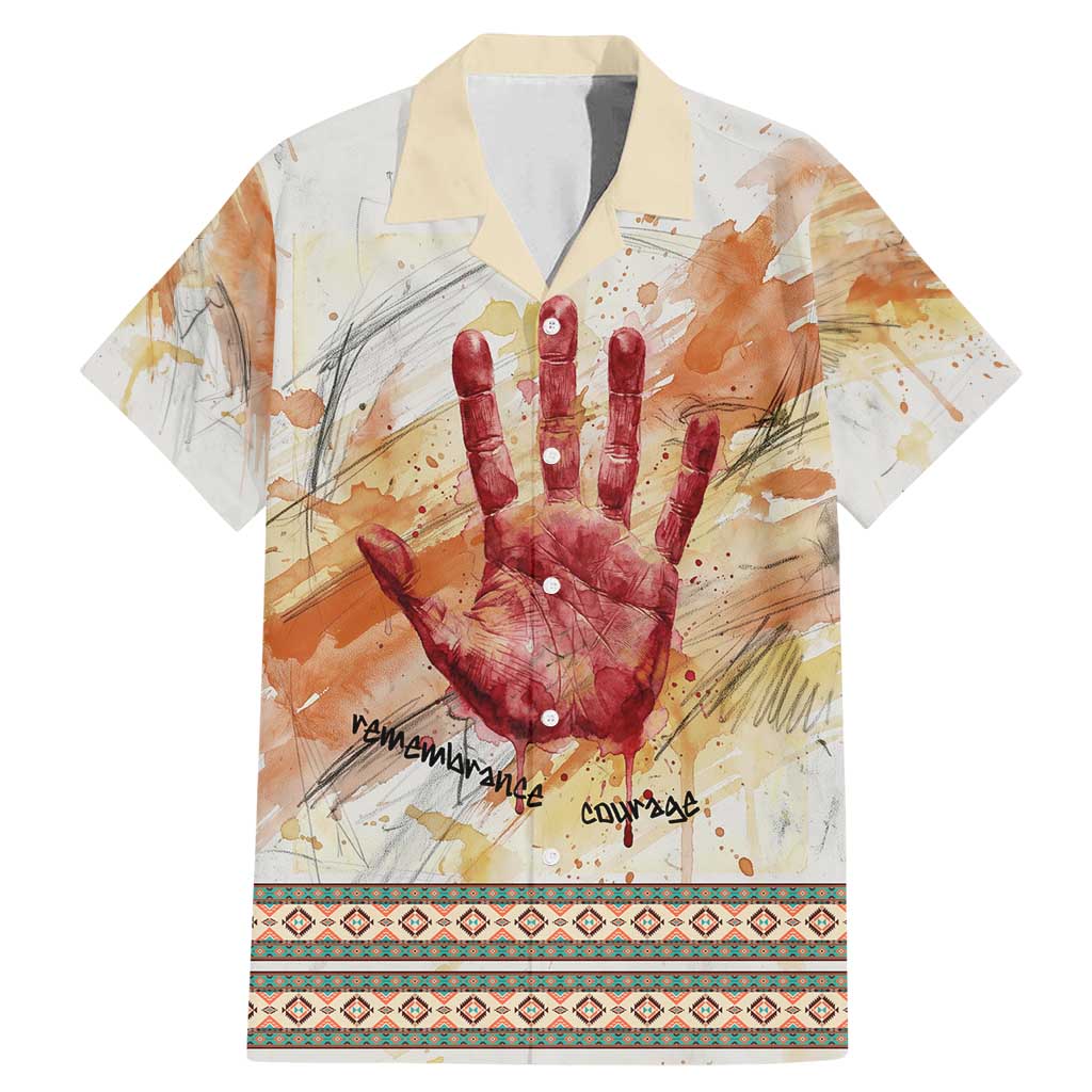 Native American Red Handprint Family Matching Mermaid Dress and Hawaiian Shirt Watercolor Paint Splash and Brave Horse Art - Wonder Print Shop