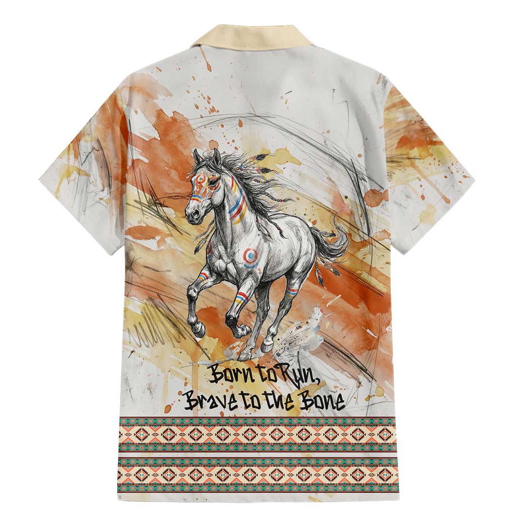 Native American Red Handprint Family Matching Mermaid Dress and Hawaiian Shirt Watercolor Paint Splash and Brave Horse Art - Wonder Print Shop