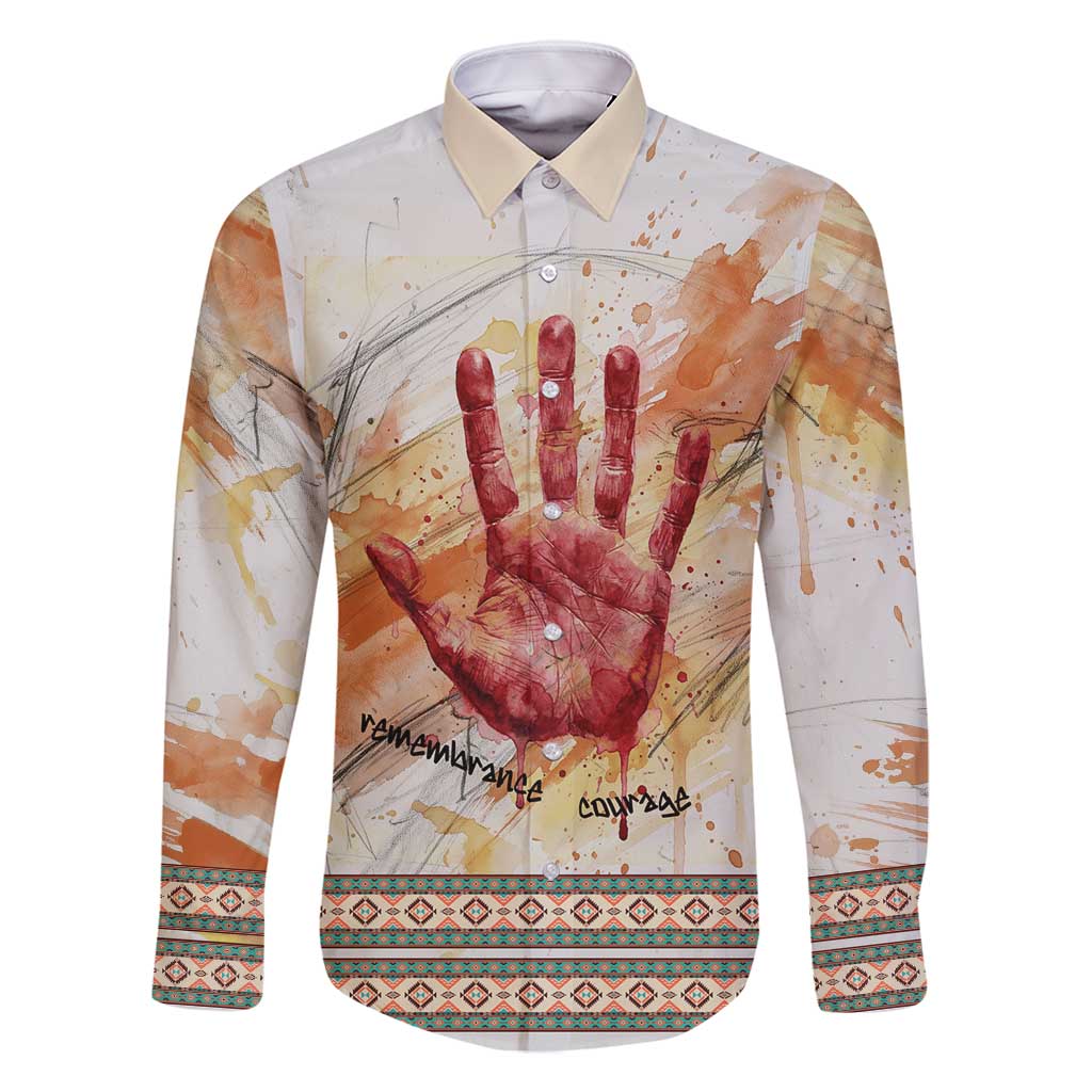 Native American Red Handprint Family Matching Mermaid Dress and Hawaiian Shirt Watercolor Paint Splash and Brave Horse Art - Wonder Print Shop