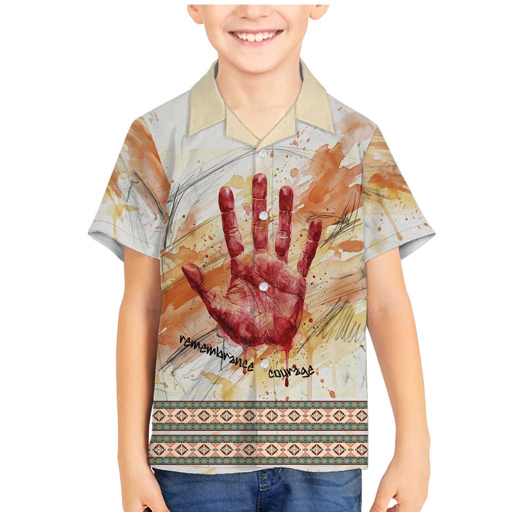 Native American Red Handprint Family Matching Mermaid Dress and Hawaiian Shirt Watercolor Paint Splash and Brave Horse Art - Wonder Print Shop