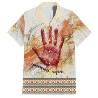 Native American Red Handprint Family Matching Short Sleeve Bodycon Dress and Hawaiian Shirt Watercolor Paint Splash and Brave Horse Art - Wonder Print Shop