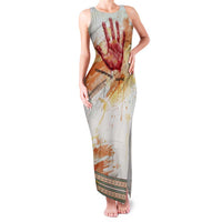 Native American Red Handprint Family Matching Tank Maxi Dress and Hawaiian Shirt Watercolor Paint Splash and Brave Horse Art - Wonder Print Shop