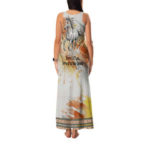 Native American Red Handprint Family Matching Tank Maxi Dress and Hawaiian Shirt Watercolor Paint Splash and Brave Horse Art - Wonder Print Shop
