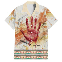 Native American Red Handprint Hawaiian Shirt Watercolor Paint Splash and Brave Horse Art - Wonder Print Shop