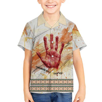 Native American Red Handprint Hawaiian Shirt Watercolor Paint Splash and Brave Horse Art - Wonder Print Shop