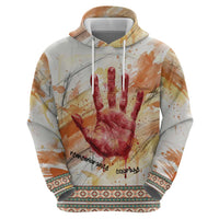 Native American Red Handprint Hoodie Watercolor Paint Splash and Brave Horse Art - Wonder Print Shop