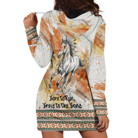 Native American Red Handprint Hoodie Dress Watercolor Paint Splash and Brave Horse Art - Wonder Print Shop