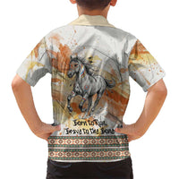 Native American Red Handprint Kid Hawaiian Shirt Watercolor Paint Splash and Brave Horse Art - Wonder Print Shop