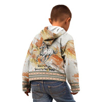 Native American Red Handprint Kid Hoodie Watercolor Paint Splash and Brave Horse Art - Wonder Print Shop