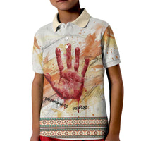 Native American Red Handprint Kid Polo Shirt Watercolor Paint Splash and Brave Horse Art - Wonder Print Shop