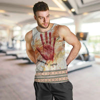 Native American Red Handprint Men Tank Top Watercolor Paint Splash and Brave Horse Art - Wonder Print Shop