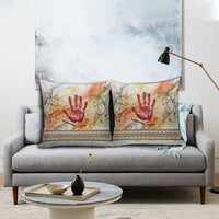 Native American Red Handprint Pillow Cover Watercolor Paint Splash and Brave Horse Art - Wonder Print Shop