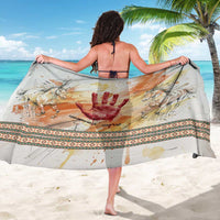 Native American Red Handprint Sarong Watercolor Paint Splash and Brave Horse Art - Wonder Print Shop