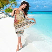 Native American Red Handprint Sarong Watercolor Paint Splash and Brave Horse Art - Wonder Print Shop