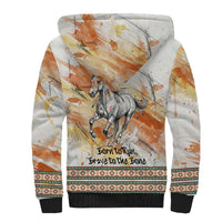 Native American Red Handprint Sherpa Hoodie Watercolor Paint Splash and Brave Horse Art - Wonder Print Shop