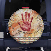 Native American Red Handprint Spare Tire Cover Watercolor Paint Splash and Brave Horse Art - Wonder Print Shop