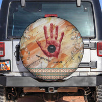 Native American Red Handprint Spare Tire Cover Watercolor Paint Splash and Brave Horse Art - Wonder Print Shop