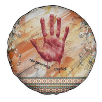 Native American Red Handprint Spare Tire Cover Watercolor Paint Splash and Brave Horse Art - Wonder Print Shop
