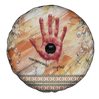 Native American Red Handprint Spare Tire Cover Watercolor Paint Splash and Brave Horse Art - Wonder Print Shop