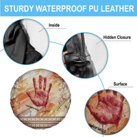 Native American Red Handprint Spare Tire Cover Watercolor Paint Splash and Brave Horse Art - Wonder Print Shop